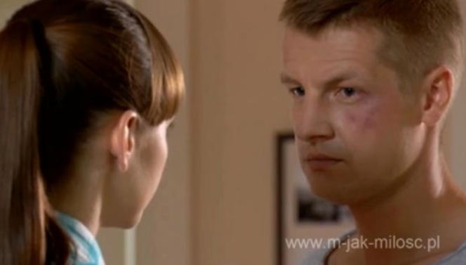 M jak miłość odc. 1019. Janka Buford (Joanna Osyda), Paweł Zduński (Rafał Mroczek)
