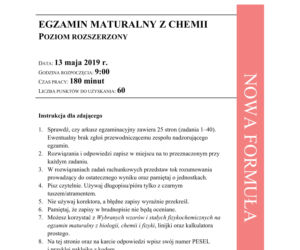 ARKUSZE CKE - Matura chemia - poziom podstawowy i rozszerzony 2019