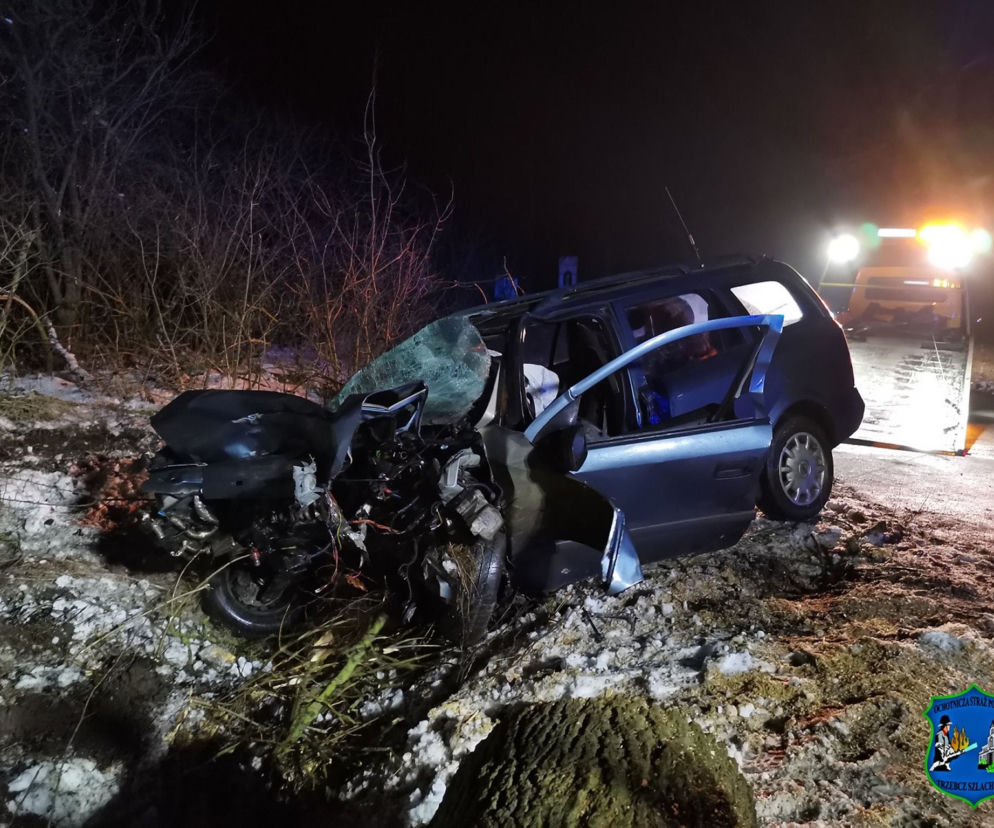 Śmiertelny wypadek Trzebczu Szlacheckim. Nie żyje 37-letni kierowca, który nie miał prawa jazdy