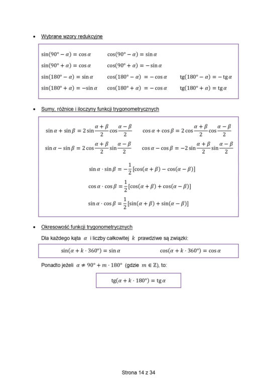 wzory matematyczne matura 2026