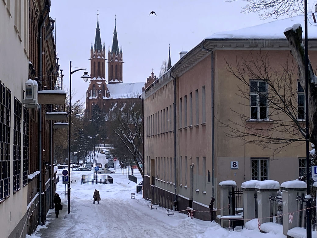 Centrum Białegostoku pod śniegiem