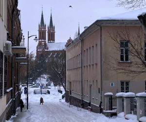 Centrum Białegostoku pod śniegiem