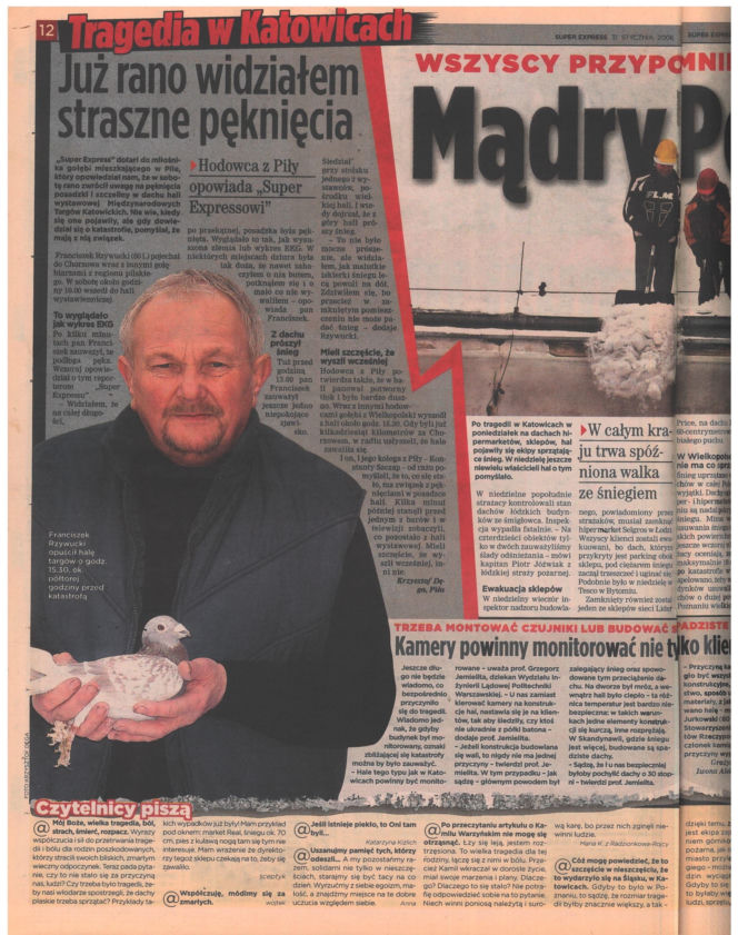 Zawalenie hali w Katowicach - archiwalne wydania "Super Expressu"