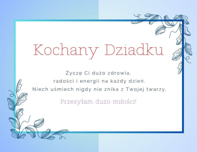 Kartki na Dzień Babci i Dziadka z pięknymi życzeniami - gotowe do pobrania za darmo