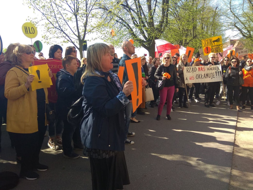 Manifestacja nauczycieli w Szczecinie