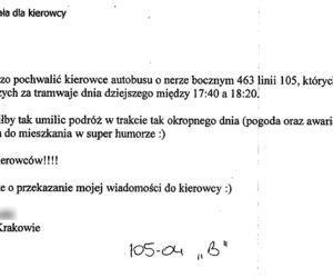 10 najciekawszych listów do MPK Kraków. Skargi, pochwały i... wierszyki!