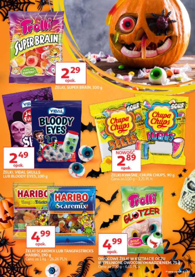 Słodycze na Halloween w Auchan