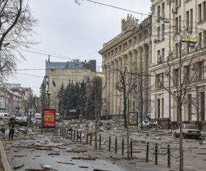 Wojna w Ukrainie - Charków po nalocie bombowym
