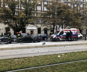 Wypadek na Andersa w Warszawie przed godz. 9.00