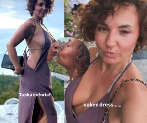 Była żona Prokopa zaszalała na weselu. Jej sukienka? Więcej odsłaniała, niż zasłaniała. Były też buziaki