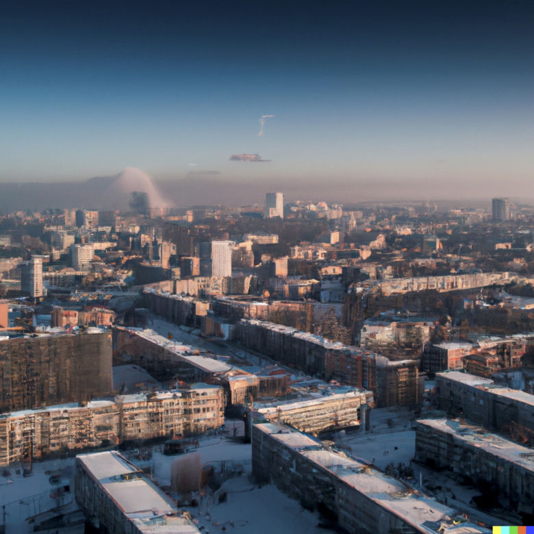 Zaśnieżony Sosnowiec w przyszłości