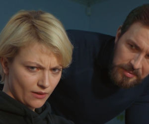 Barwy szczęścia odc. 2632. Ada (Kamila Janik), policjant Marcin Kodur (Oskar Stoczyński)