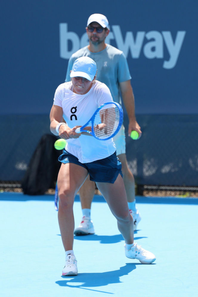 Iga Świątek i Wim Fissette. Nerwy na treningu
