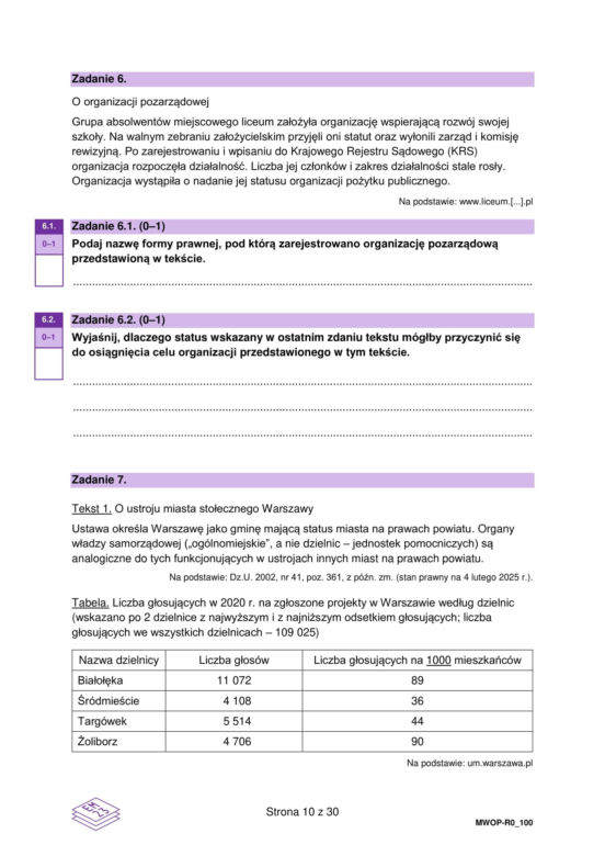Matura WOS 2025 - ARKUSZ CKE, ODPOWIEDZI, ZADANIA DO POBRANIA