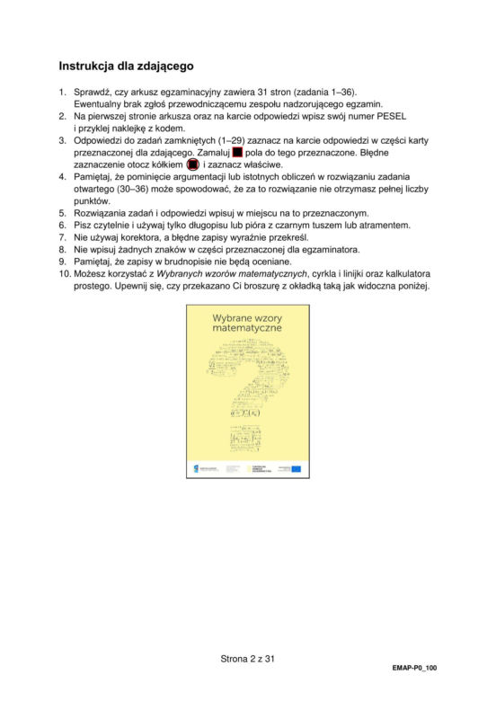 Matura 2024 - ARKUSZ CKE z matematyki (pp, stara formuła)