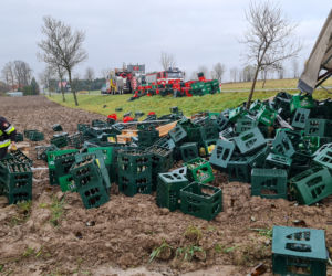 Troszkowo. Setki litrów piwa rozlały się na drogę