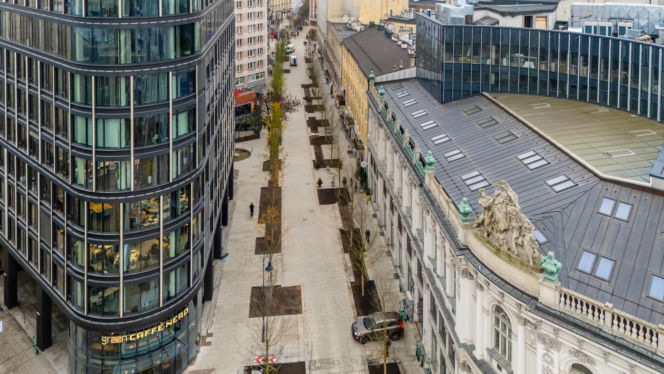 Nowe Centrum Warszawy zimą