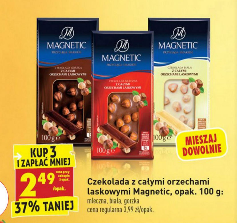 czekolada z całymi orzechami 2,49 zł