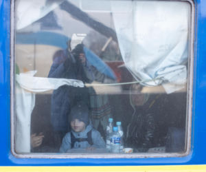 Ukraina. Pociąg z Lwowa z ukraińskimi uchodźcami