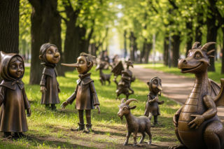 Pszczyna zyskuje baśniowy szlak. Jakie kultowe postacie dołączyły do Czerwonego Kapturka?