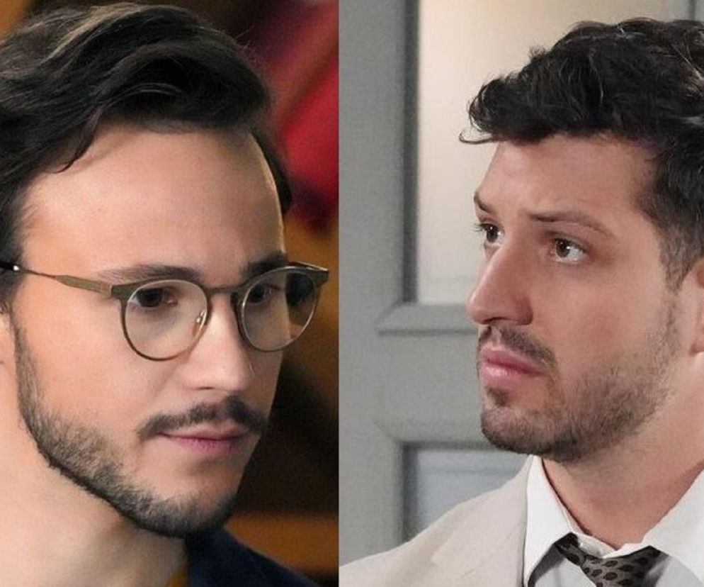 Portrety Jakuba Dmochowskiego (Kajtek) w okularach i Jaspera Sołtysiewicza (Justin) z serialu Barwy szczęścia ukazują ich poważne miny, odzwierciedlające dramatyczne wydarzenia z odcinka 3287, gdzie Kajtek żałuje utraconej miłości. Więcej o ich losach na Super Seriale.