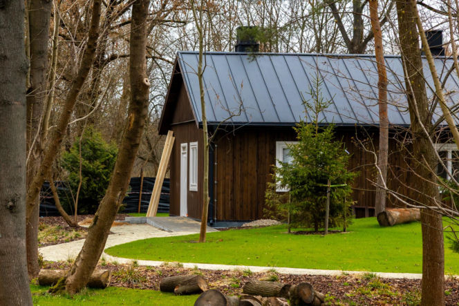 Domki fińskie na Polu Mokotowskim w Warszawie