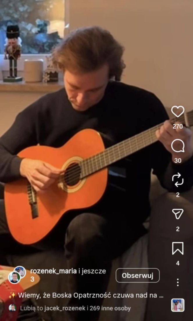 Jacek Rozenek - święta z żoną i synami