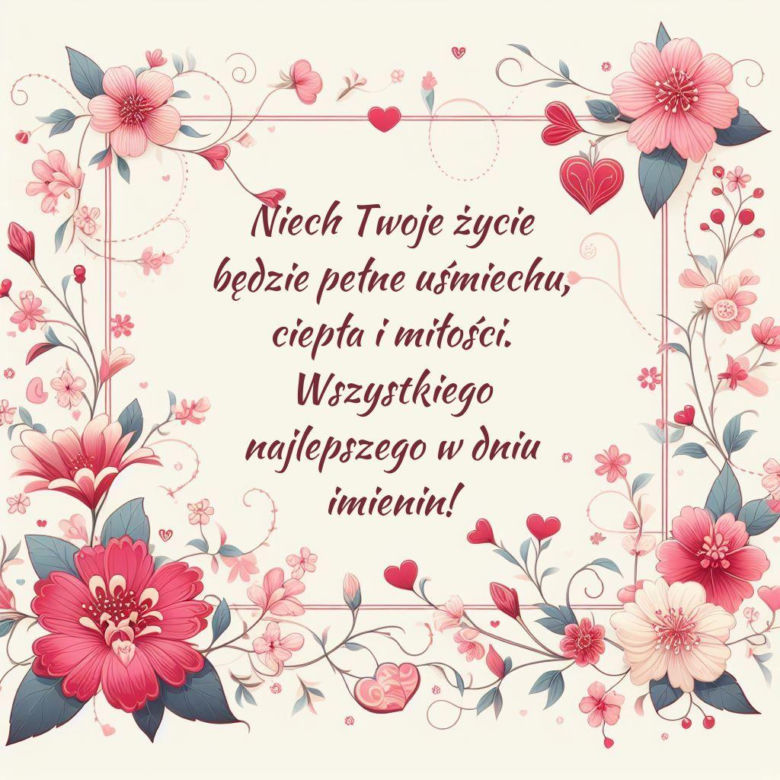 Piękne kartki z życzeniami na imieniny do pobrania za darmo
