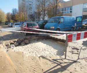 Zalany parking na Bródnie