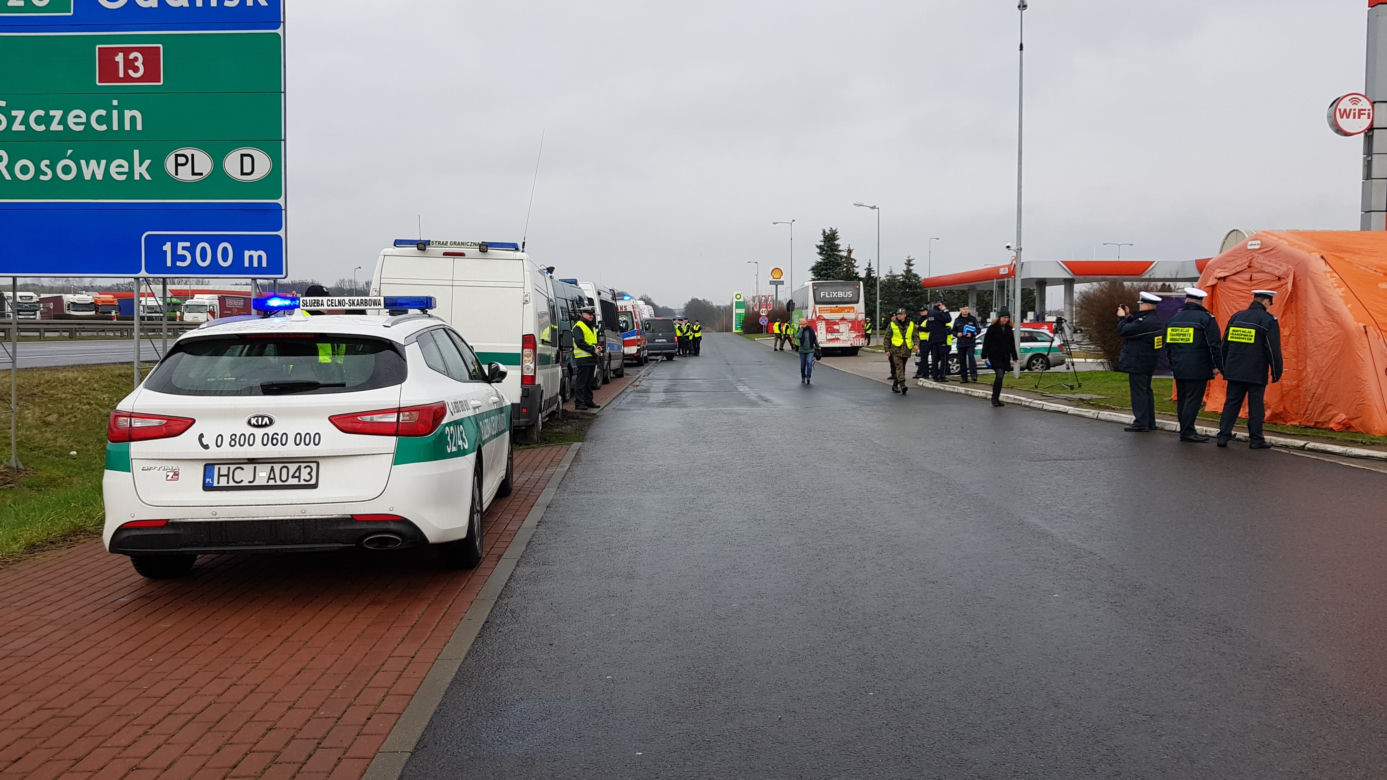 Kontrola sanitarna na granicy w Kołbaskowie
