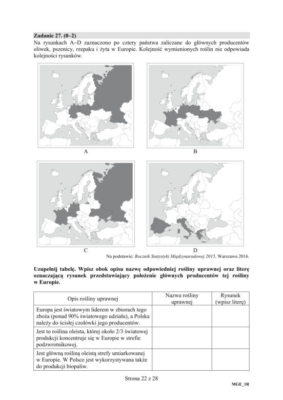 ARKUSZE CKE - Matura geografia - poziom podstawowy i rozszerzony 2019