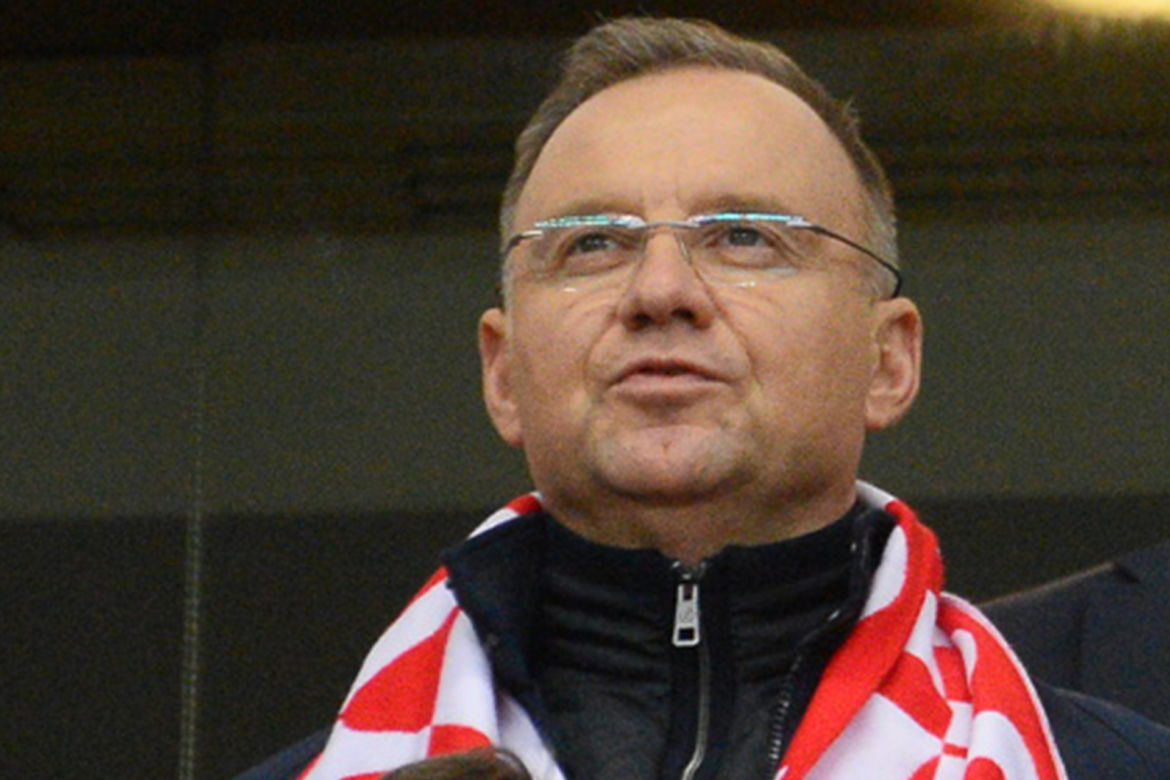 Prezydent Andrzej Duda na meczu Polska-Chorwacja