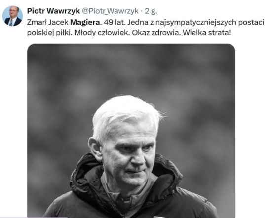 Nie żyje Jacek Magiera
