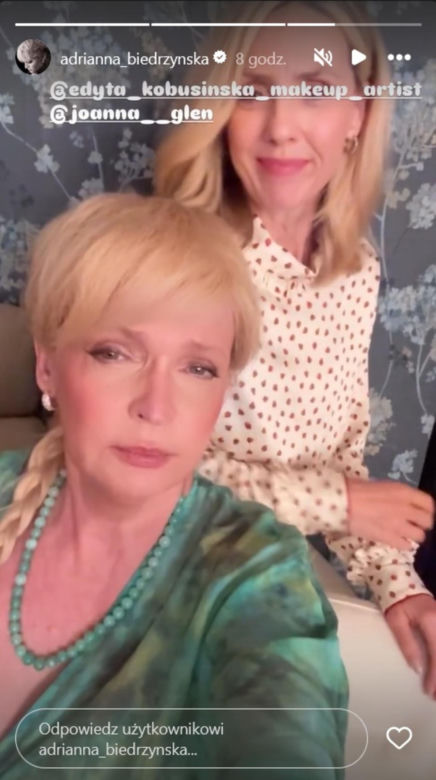 Barwy szczęścia nowy sezon na planie. Małgorzata (Adrianna Biedrzyńska), Malwina (Joanna Gleń)
