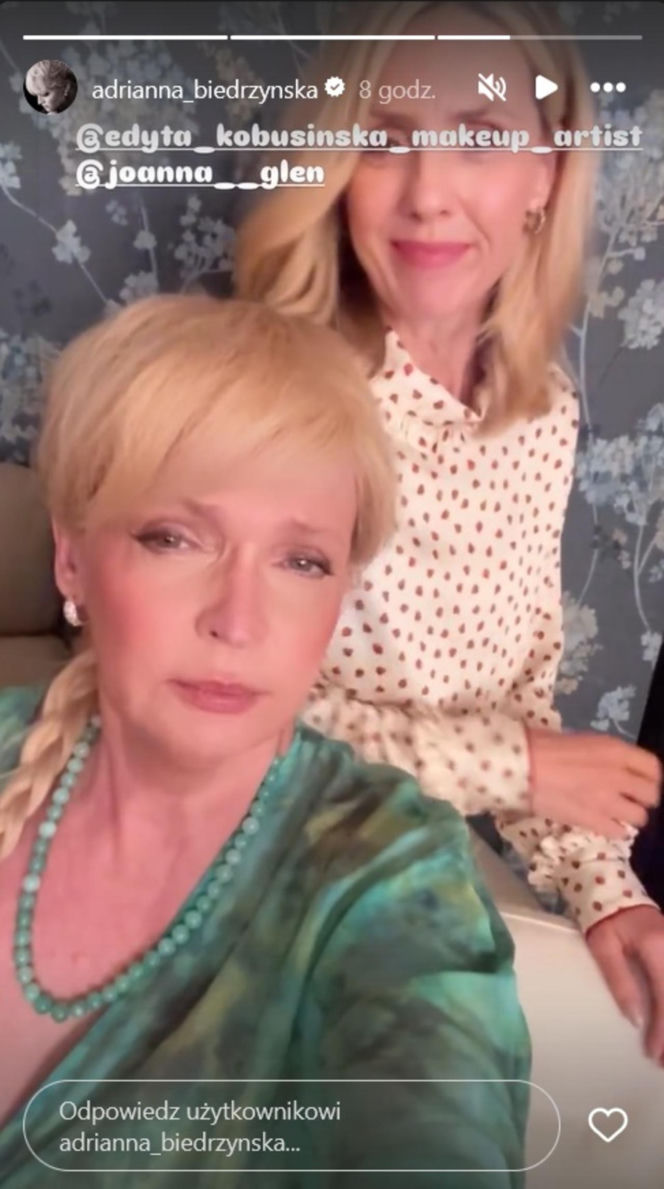 Barwy szczęścia nowy sezon na planie. Małgorzata (Adrianna Biedrzyńska), Malwina (Joanna Gleń)
