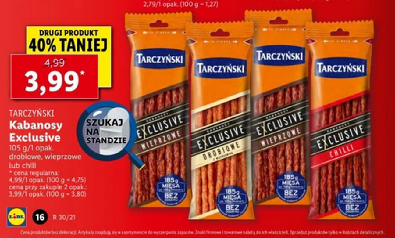 Kabanosy Tarczyński za 3,99 zł