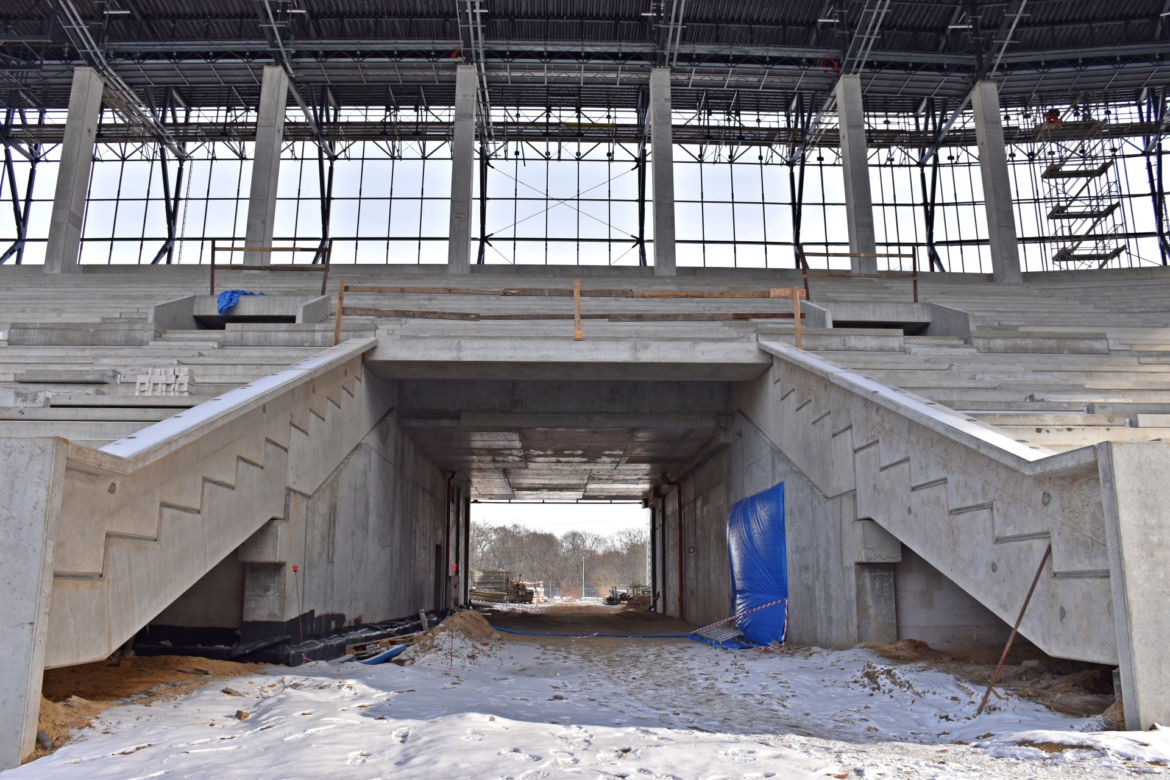 Budowa stadionu w Szczecinie - luty 2021
