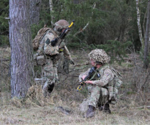 Brytyjscy żołnierze, ćwiczenia na poligonie