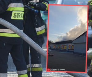 Ogromny pożar Biedronki! Dach runął, są ranni 