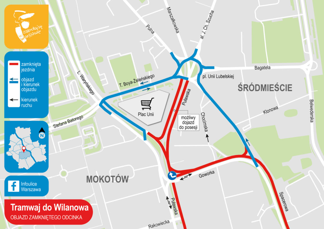 Rusza budowa trasy tramwajowej na Wilanów. Duże utrudnienia na Mokotowie