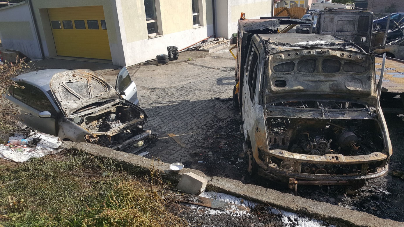 Pożar parkingu.