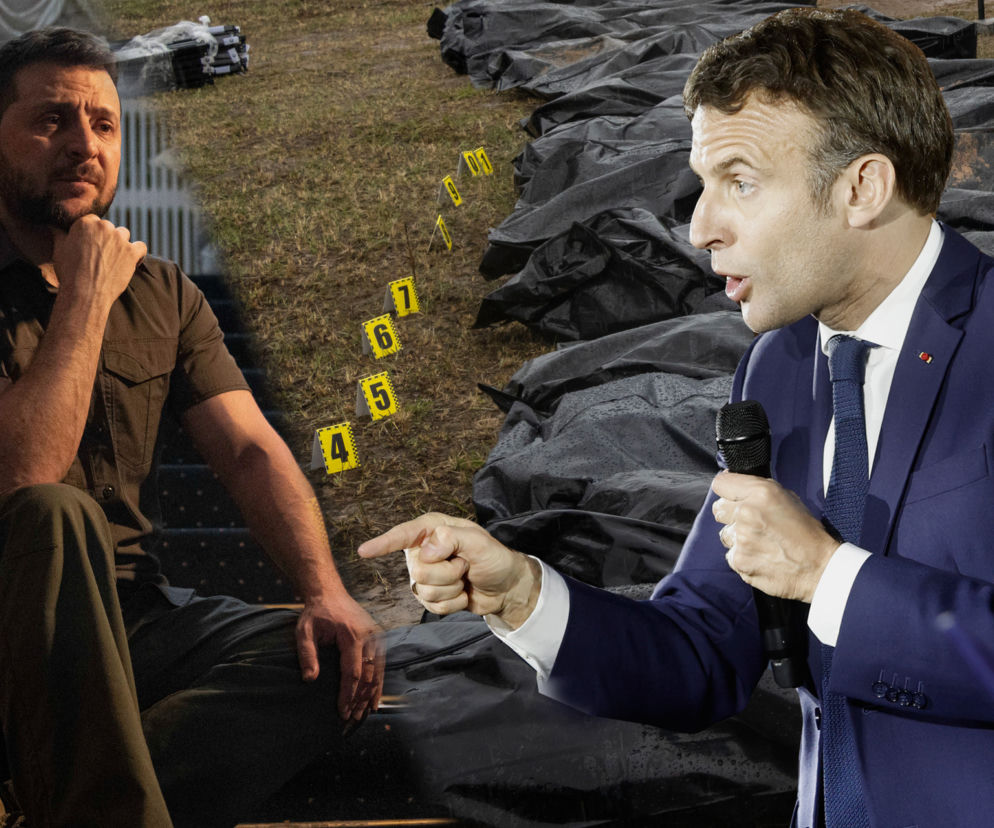 Macron nie wierzy w ludobójstwo w Ukrainie. Wybiela Rosjan? Te dwa narody są braćmi