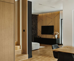 Między minimalizmem a złotym detalem. Elegancki dom w Katowicach