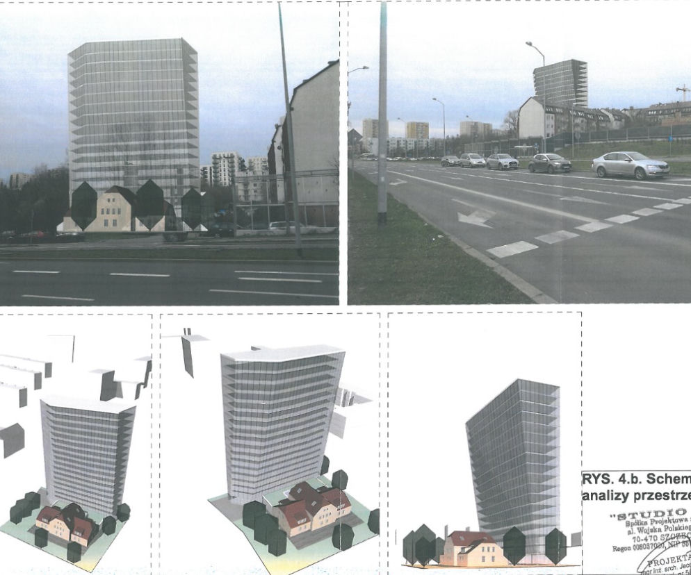 Wieżowiec przy ul. Wszystkich Świętych byłby wyraźnie wyższych od okolicznych zabudowań