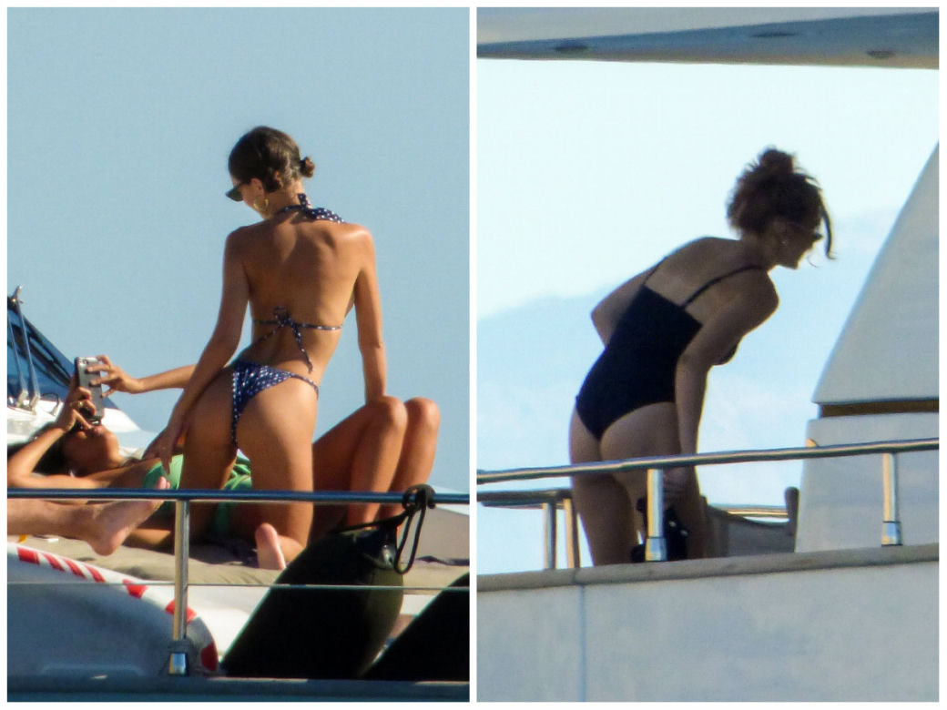 Emily Ratajkowski, Gigi Hadid na jachcie