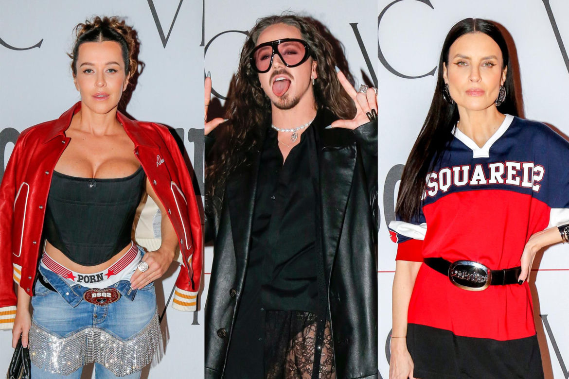 Malwina Wędzikowska, Michał Szpak i Joanna Horodyńska na imprezie DSQUARED2 x Rocco Siffredi
