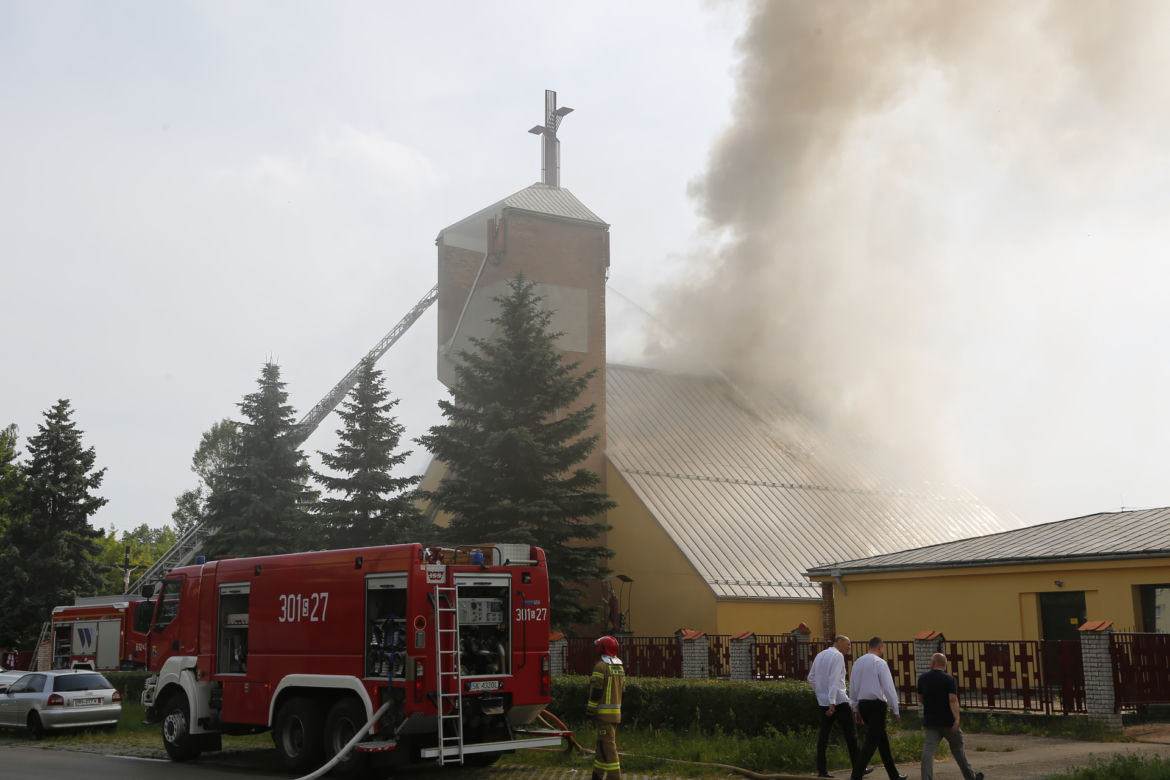 Pożar kościoła w Sosnowcu
