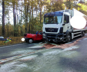 Wypadek w podbydgoskim Emilianowie! Droga jest całkowicie zablokowana!