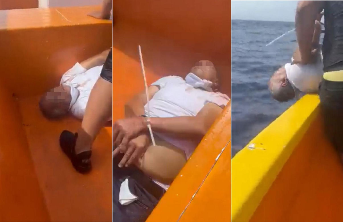 Związali go na łodzi i wrzucili do morza! Drastyczne wideo z egzekucji