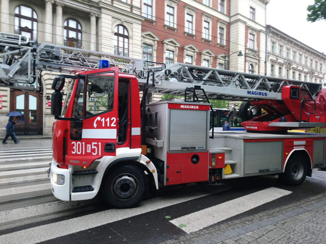 Kraków: O krok od tragedii na Basztowej. Potężne drzewo runęło na ulicę i torowisko